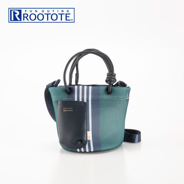 Rootote 鋪棉網格跳色小水桶包 