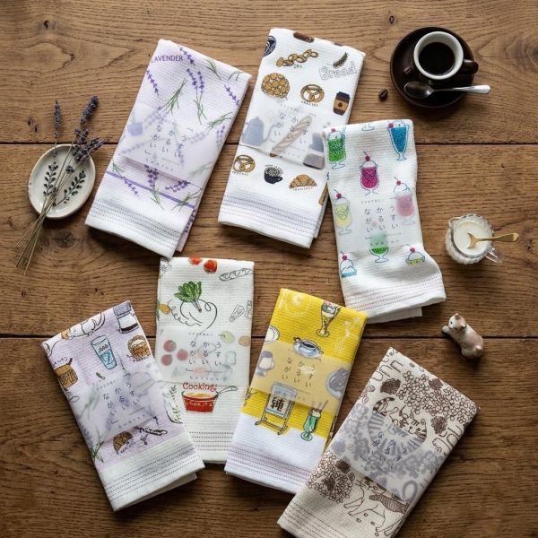 kontex 插圖紗布純棉長巾 