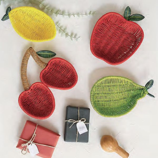 global arrow 檸檬/梨子造型紙編鐵網收納籃 