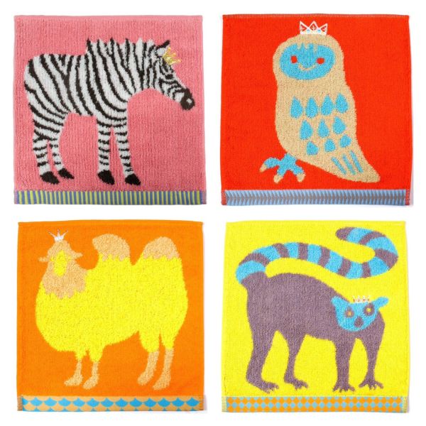 KODUE HIBINO 動物系列 繽紛刺繡手帕 