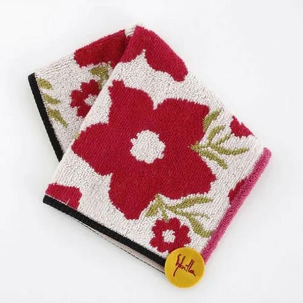 Sybilla 花卉圖騰純棉毛巾手帕 