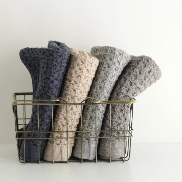 kontex 鬆餅格亞麻棉毛巾 