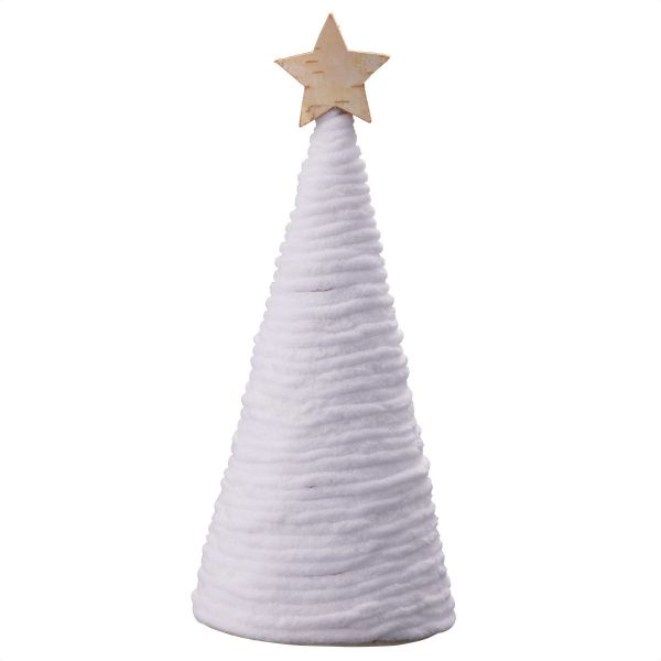 LED燈 白毛線木製聖誕樹擺設 