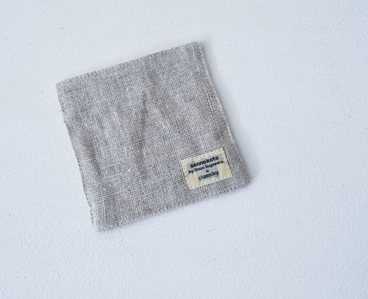 classiky 倉敷意匠 x sennokoto 貓咪刺繡亞麻布杯墊 