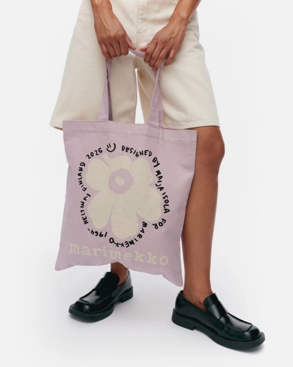 marimekko Kioski Vankka Unikko 罌粟花棉麻環保袋 