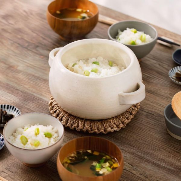 三鈴陶器 萬古燒直火用丸型煮飯土鍋 
