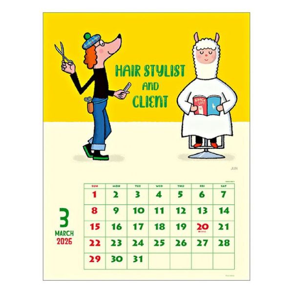 apj 市原淳2026動物插畫壁掛式月曆 