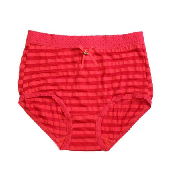 Tunic 花朵條紋蕾絲棉質三角內褲 