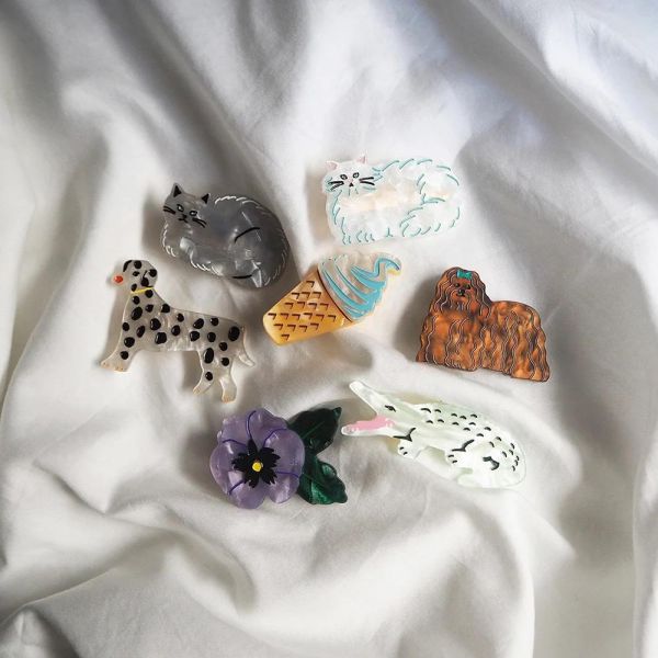 JOliJOli 動物造型玳瑁紋髮夾(波斯貓) 