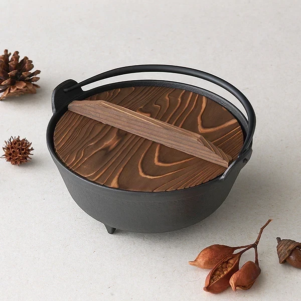 南部鐵器 圍爐深型鑄鐵鍋7寸 (附蓋) 