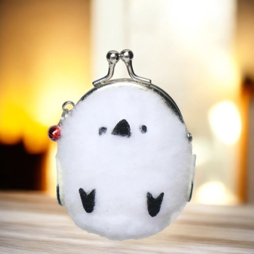 Otegama 長尾山雀毛絨珠扣零錢包 