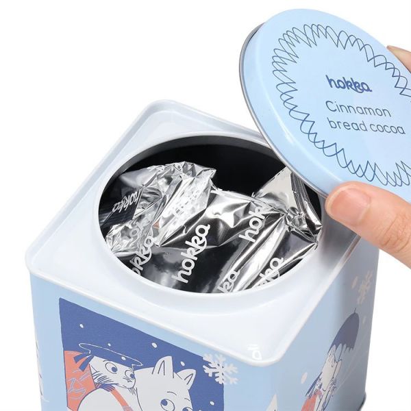 **預購** hokka 嚕嚕米冬季限定肉桂可可餅乾鐵罐60g(藍) 