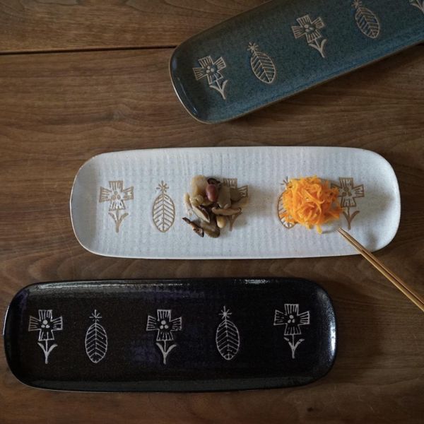 HANAToHA 瀨戶燒花朵陶瓷長盤 