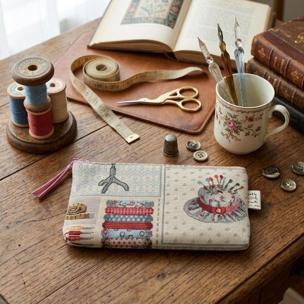 Belle Blanche 編織裁縫用品扁平收納包 