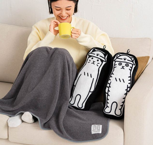 NYAN GA ICHI 防災貓咪造型 抱枕毛毯眼罩組 