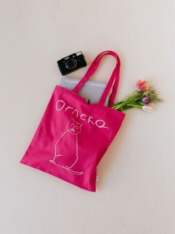 orneko 貓咪桃紅帆布袋 