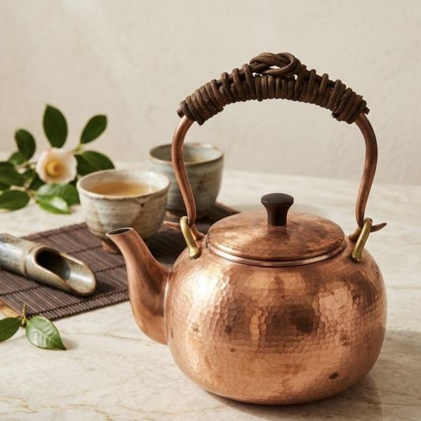 木屋 槌目紋銅壺 