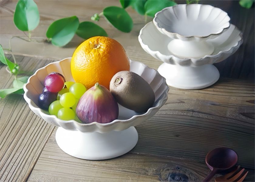 Kinari 復古霧面陶瓷水果盤L(白) 