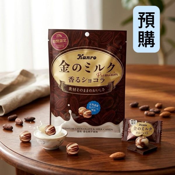 **預購**Kanro 期間限定 金的巧克力牛奶硬糖 