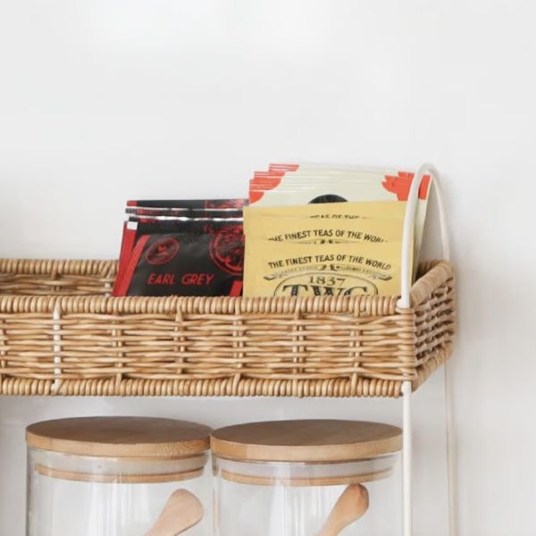 防水編織雙層置物架 