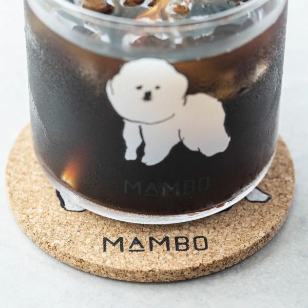 mambo & bb 比熊犬軟木杯墊 