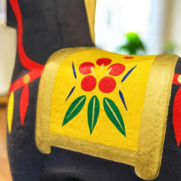 日式馬年干支午和紙擺設(黑) 