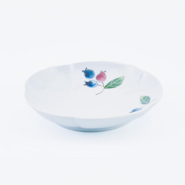 Madu 藍莓果實陶瓷花邊盤 