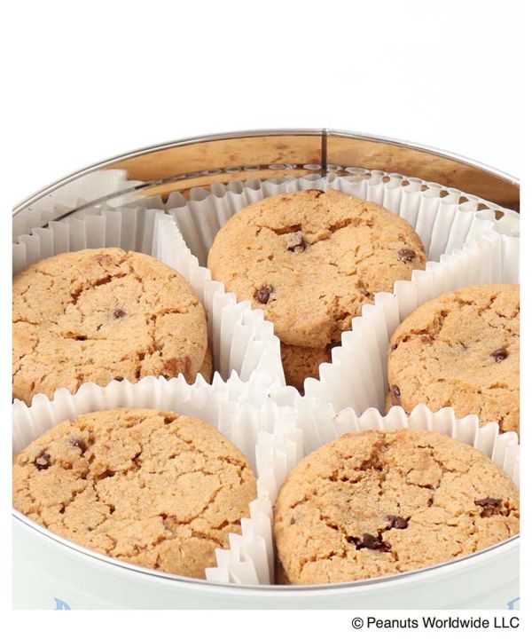 Peanuts 聖誕巧克力曲奇餅乾圓鐵盒 