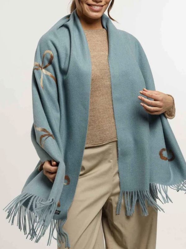 FRAAS 漸變蝴蝶結披肩圍巾 