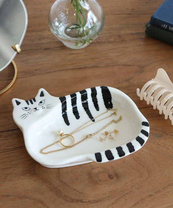 Sceneryvase 貓咪造型陶瓷飾品盤 