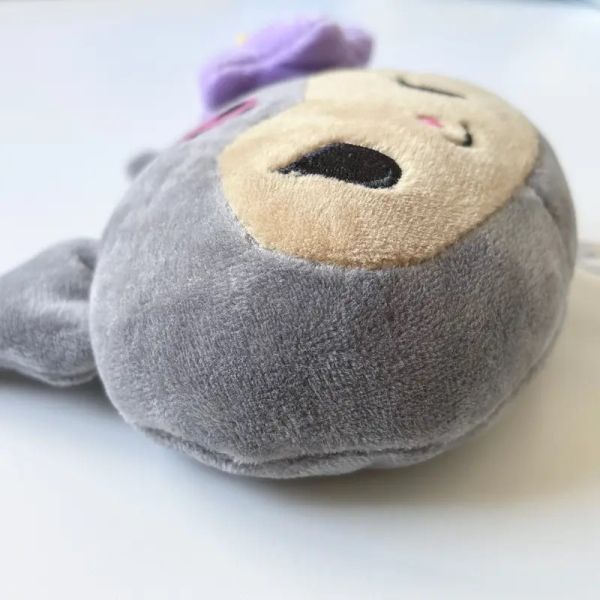 Sanrio 庫洛米/美樂蒂曬黑大臉毛絨隨身鏡吊飾 