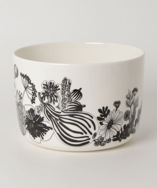 marimekko 黑線條城市花園蔬果厚瓷水果籃 