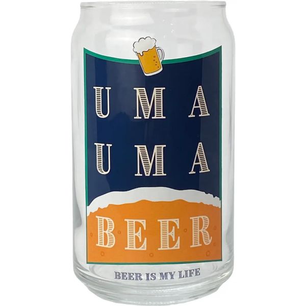 SUPER UMAI 啤酒罐造型玻璃杯 