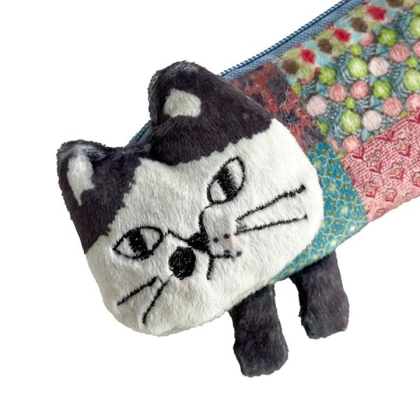 kusuguru 刺繡貓咪拼布立體登山扣收納包吊飾 