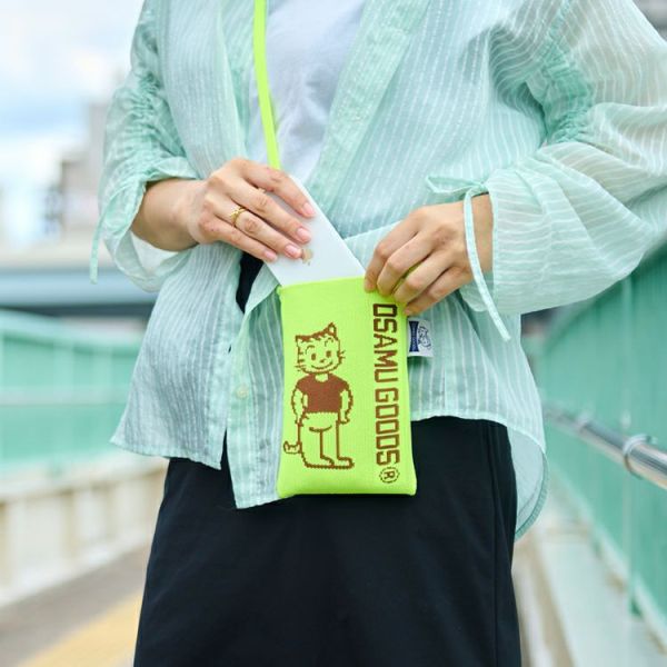 OSAMU GOODSxROOTOTE 編織手機斜背袋 