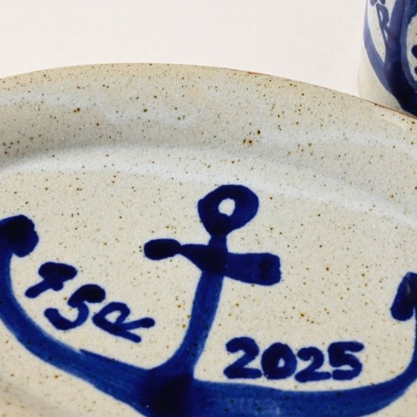 45R x 阿部慎太朗  手工陶藝船錨橢圓盤 