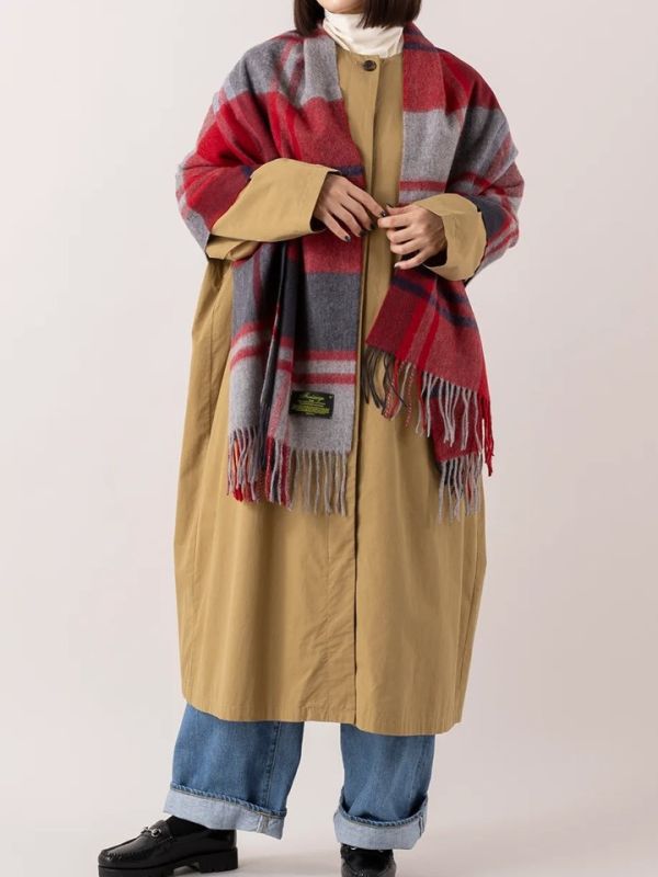 JOHN HANLY 經典格紋羊毛圍巾 