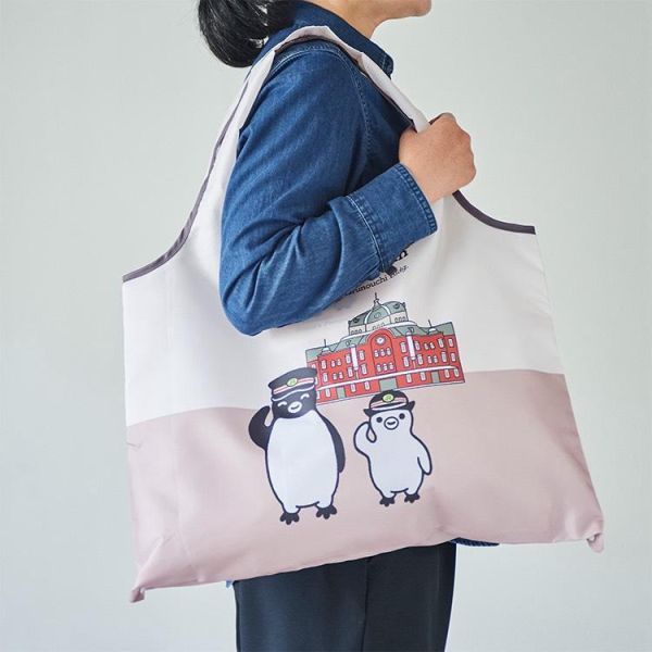 Suica 企鵝可折疊環保購物袋(米) 