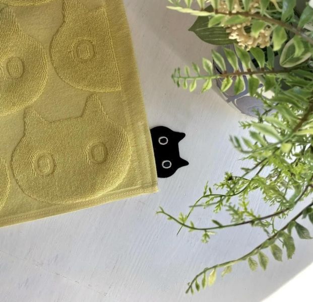 senko atsuko 滿版貓咪立體織紋浴室地墊 