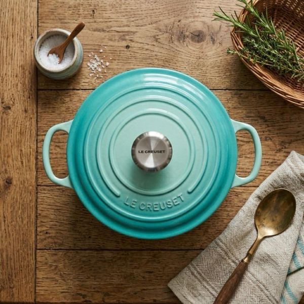 Le Creuset 薄荷綠鑄鐵鍋(22cm) 