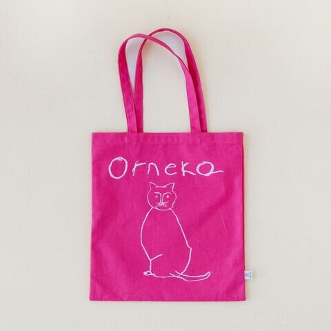 orneko 貓咪桃紅帆布袋 