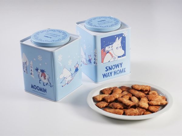 **預購** hokka 嚕嚕米冬季限定肉桂可可餅乾鐵罐60g(藍) 