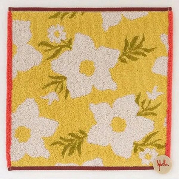 Sybilla 花卉圖騰純棉毛巾手帕 