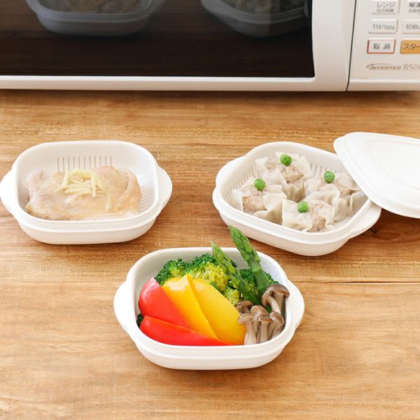 伊原企販 微波爐蒸氣循環解凍保鮮盒3入組 