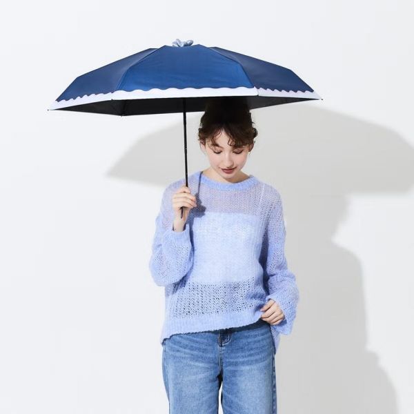 Ohana Parasol 花花滾邊素面晴雨專用摺疊傘 