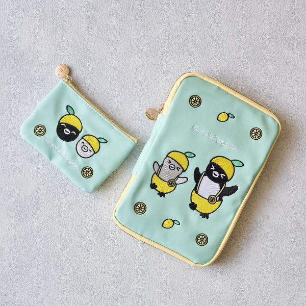 Suica 檸檬刺繡皮革紙巾收納包 