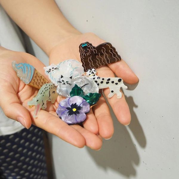 JOliJOli 動物造型玳瑁紋髮夾(波斯貓) 