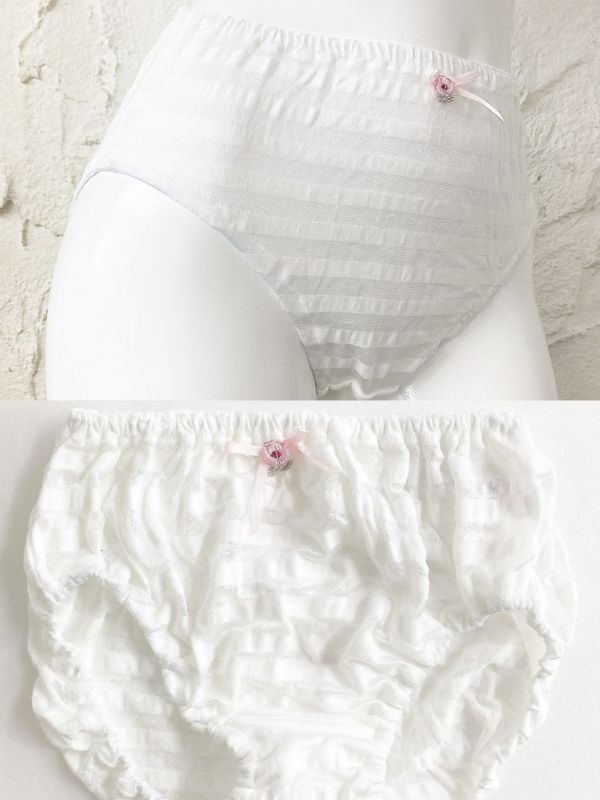 Tunic 花朵條紋蕾絲棉質三角內褲 