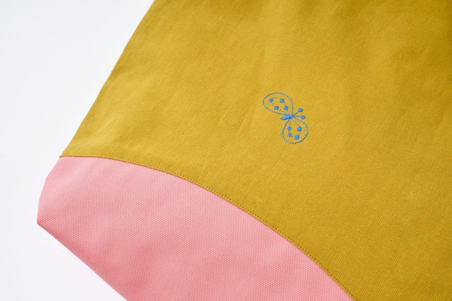 mina perhonen皆川明 經典蝴蝶綠底帆布袋 