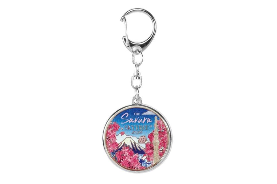 Mt.Fuji 富士山櫻花圓形吊飾 
